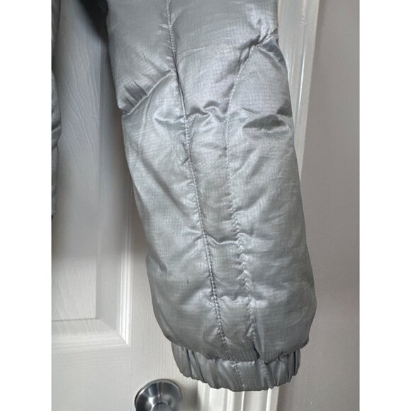 The North Face Sammie Women's Silver Down Puffer Jacket XL Faux Fur Trim Hood - Picture 10 of 12